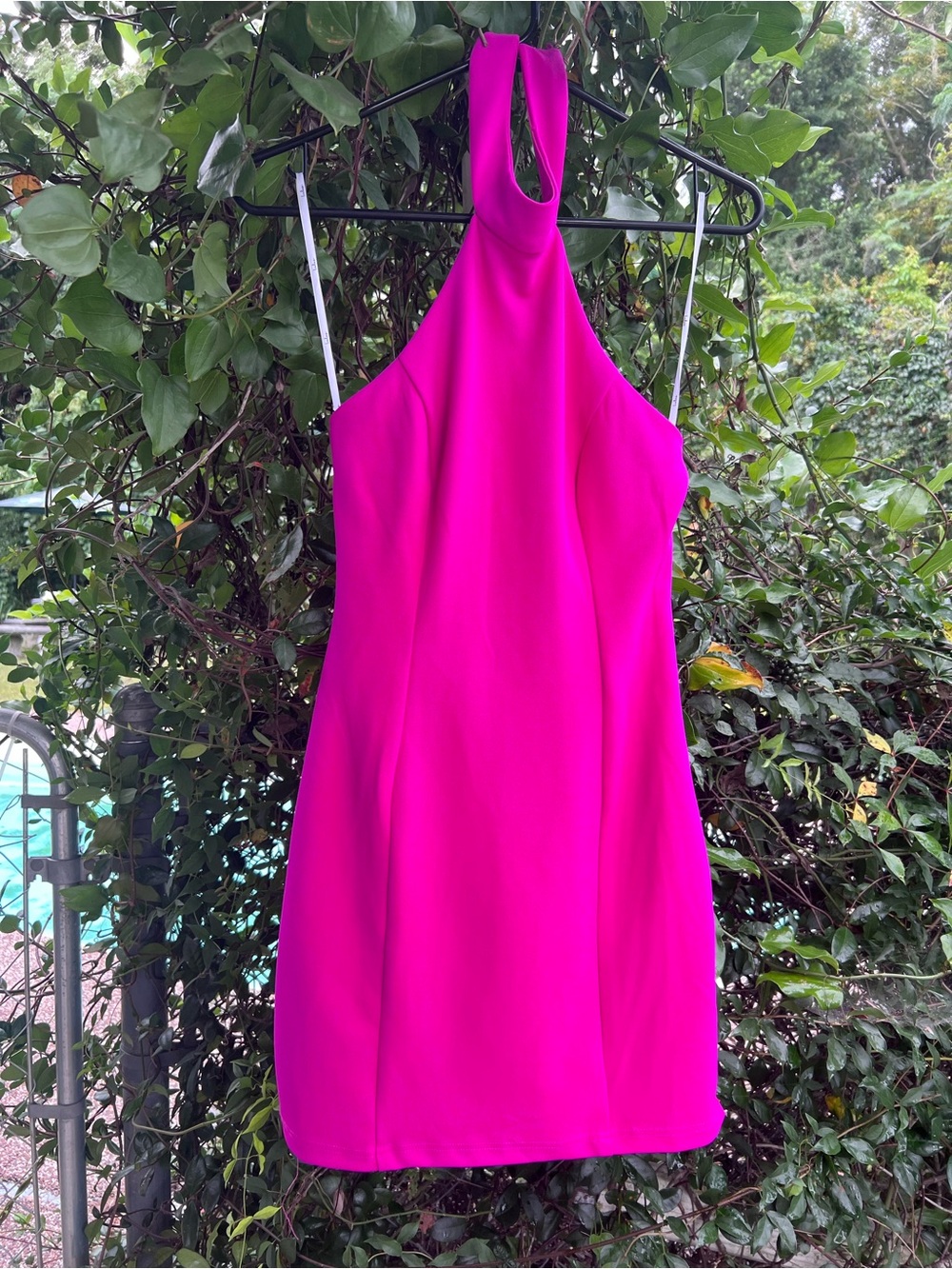 Bright Pink Halter Mini Dress